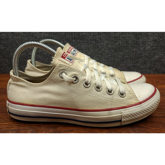 Converse Chuck Taylor All Star Low Sneakers Womens 7 Off White Canvas Casual - Picture 1 of 13